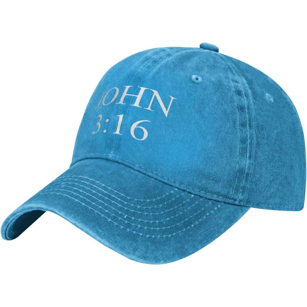 John   Baseball Cap Washed Denim Adult Dad Hat Breathable Outdoor Casual Golf Cap