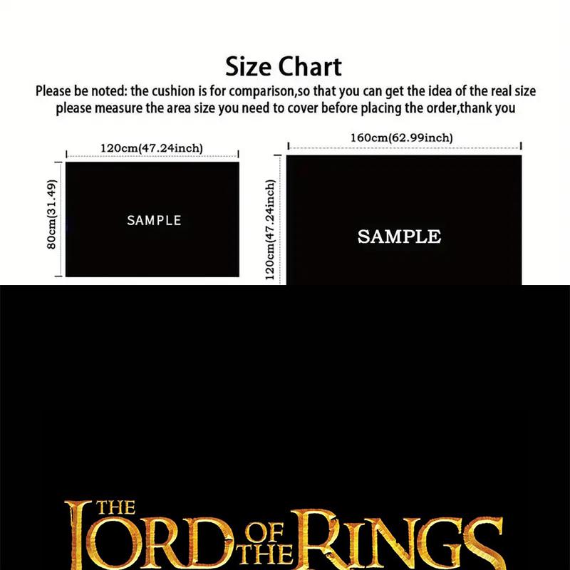 Lord of the Rings Element Square Area Rug, Non-Slip Floor Mat for Home Office, Perfect Gift for Fans.chl