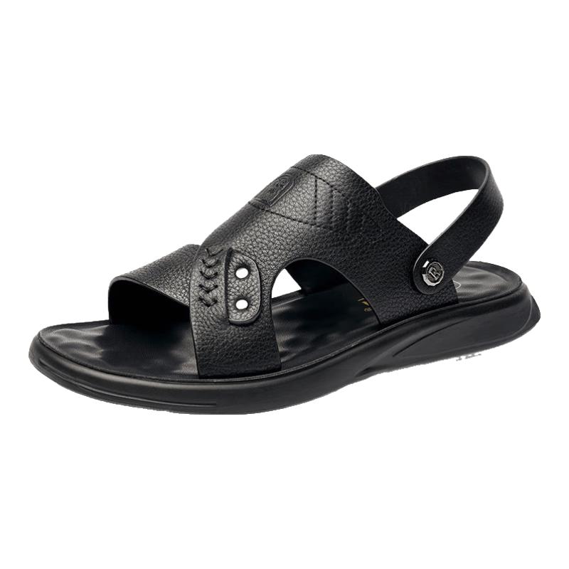 LAORENTOU Men s Leather Beach Sandals A90125 41