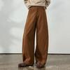 Women's High-Waist Loose Corduroy Curved-Leg Pants