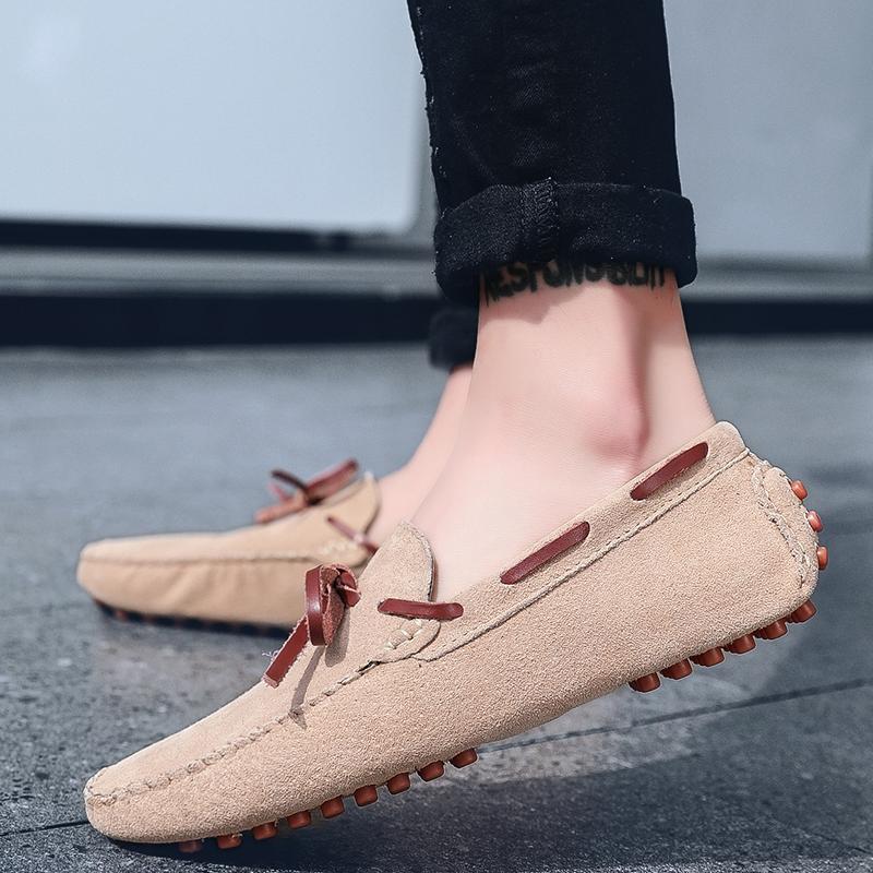Fashion Mens Casual Shoes Suede Loafers ClassicShoes Soft Driving Flats Luxury Moccasins Hot Slip on Men Shoes Plus Size Bean Bean