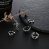 Vintage Black Love Opening 5 Piece Set Oil Dripping Ring