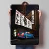Japanese Street Scene With Blue Car Tinplate Signs Car Poster Home Decoration Living Room Outdoor Decorations Wand Deko Bar Wall