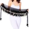Bellydance Hip Scarf Skirt Belly Dance Waist Chain with Gold Coins