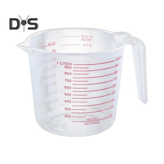 3 szt. 1000 ml 450 ml 250 ml Miarki Przezroczyste Plastikowe Miarki z Uchwytami do Płynów Mąki Proszku Niezbędne Kuchenne do Pieczenia Gotowania Mieszania