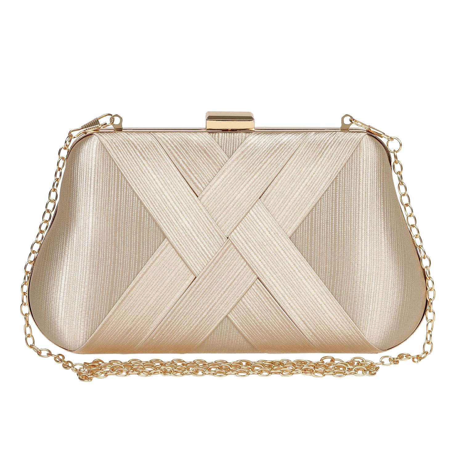 Сумка-клатч EightSTAR, Свадебная сумка, Вечерняя сумка, Женская, Формальная сумка, Плетеная сумка-клатч, Маленькая, Подходит для мероприятий, Семьи и гостей (Золото)