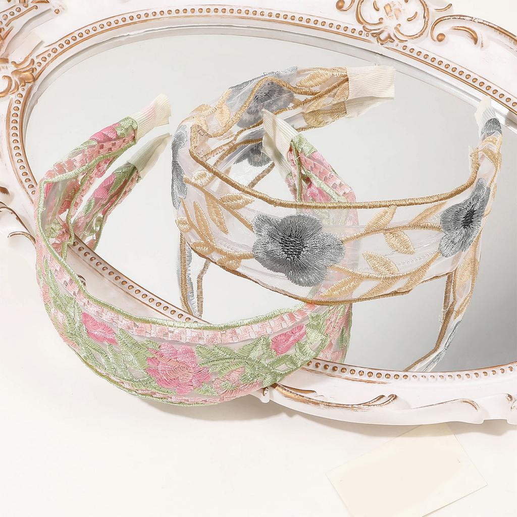 Stylish Embroidery Headband With Embroidery Flower Decors Ethnnic Hairhoop For Everyday Wear Festivals And Weddings