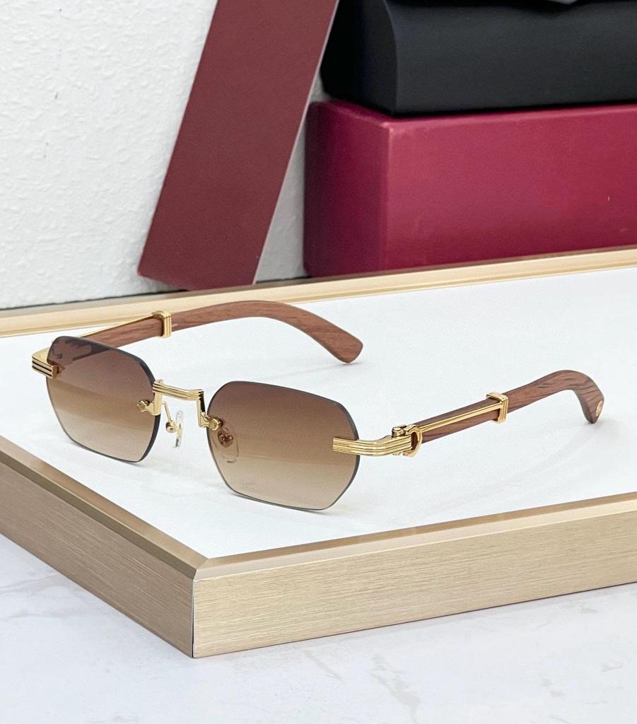 Kajia Wooden Frameless Polygonal Fashion Sunglasses Anti-UV CT0362S