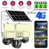 Cámaras Solares V380 PRO 4G 3 PTZs Rotación Automática Cámara CCTV Inalámbrica para el Hogar Protección de Seguridad Exterior Monitor de Videovigilancia 15MP