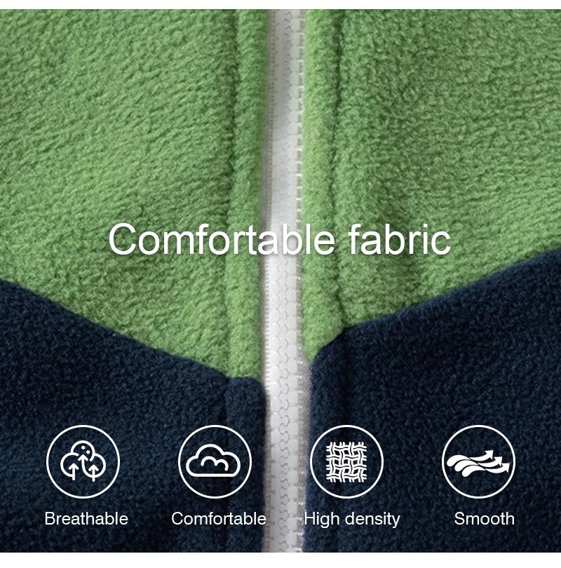 Autumn Winter Children's Coats New Contrasting Color Stand Up Collar Zipper With Pockets Fleece Casual Loose Jackets