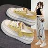 PU leather retro polish 22 spring and summer new thick-soled heightening casual board shoes
