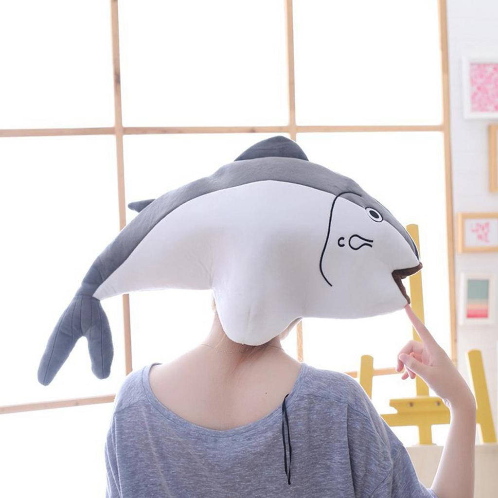 Soft Plush Fish Hat Party Costume Hat Unisex Dress Up Hat Photo Props