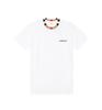 T-shirt décontracté pour homme avec col à motif et broderie Blanc