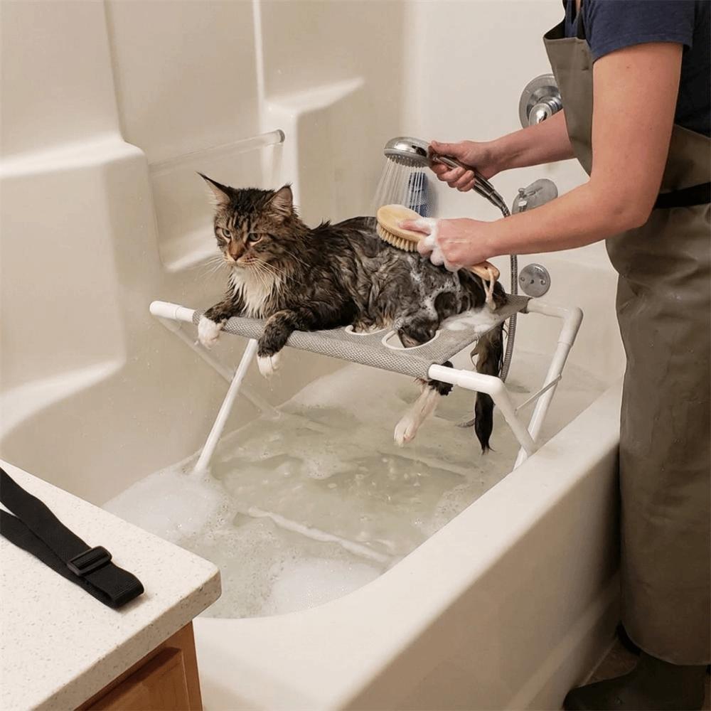 Mesh Pet Bathing Rack Quick Dry Dog Nail Trimming Holder Cat Grooming Hammock for Pet Shop