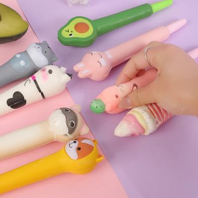 5 st/set Mjukt skum Neutral penna Stresslindrande gelpenna Kontorspenna 0,5 mm Gelbläckpenna Skrivpenna Dagbokspenna
