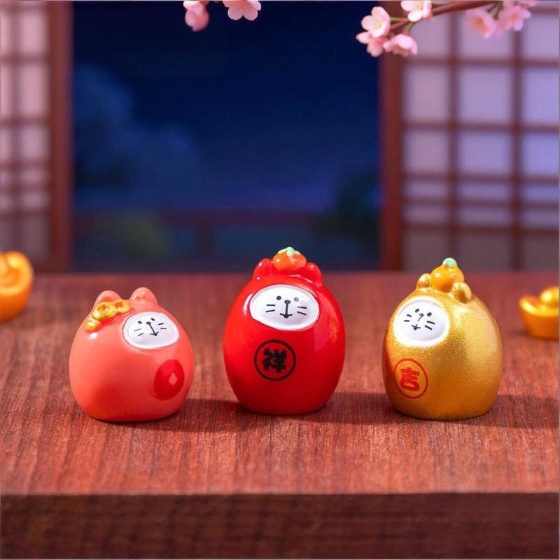 Cute Money Cat Ornaments Good Luck Fengshui Micro Landscape Home Office Desktop Decoration Miniatures Kitten Resin Crafts Gift