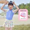 2024 Girls' Cute Skirt-Style One-Piece Swimsuit: Short Sleeve, Sun Protection, Quick-Dry. Sizes for Young To Middle-Aged Kids.