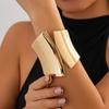 Metallic Finish Metal Bangle Extra Wide Open Bangle Bold Style Wide Cuff Bracelet  Women Fashion