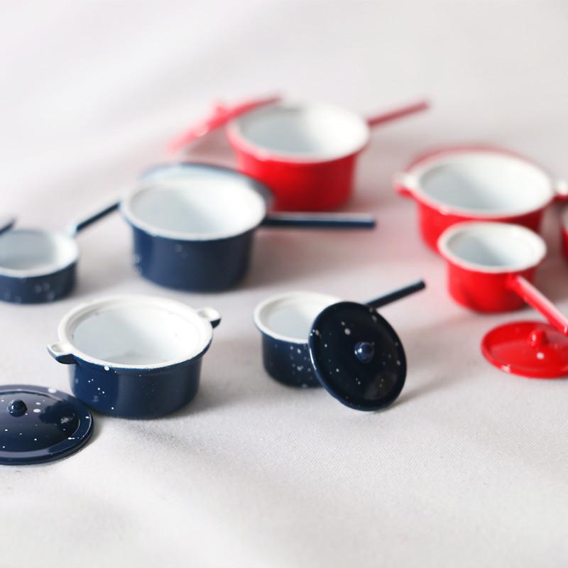 1/12 Miniature Pots Cooking Pot Set of 4 Dollhouse Kitchen Cookware Accessories
