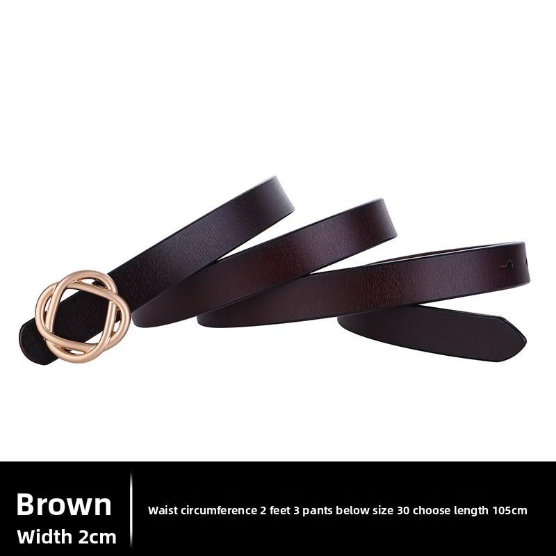 Leather Female Waist Belt With Smooth Snap Closure For Daily Outfits