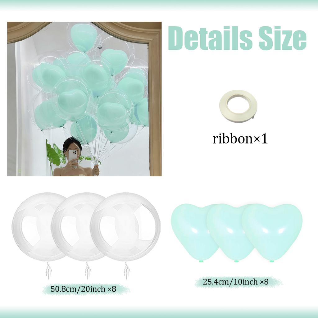 Love Bobo Balloon Set Heart Shaped Latex Balloon Transparent Bobo Balloon Proposal Birthday Shower Wedding Decoration Decoration