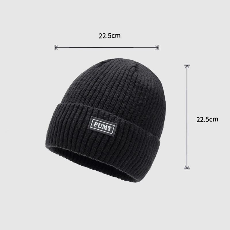 Herren Winter Strickmütze Samt Dick Warm Wollmütze Outdoor Reiten Winddichte Mütze