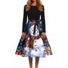 Women's Trendy Casual Long Sleeve Neck Halloween Print Dress