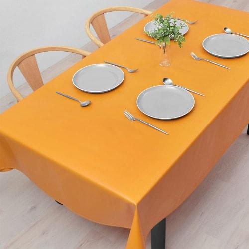 STYLE Decor Waterproof Laminated Vinyl Tablecloth, Nordic Style, 120cm x 150cm, Mandarin Orange, W4803200