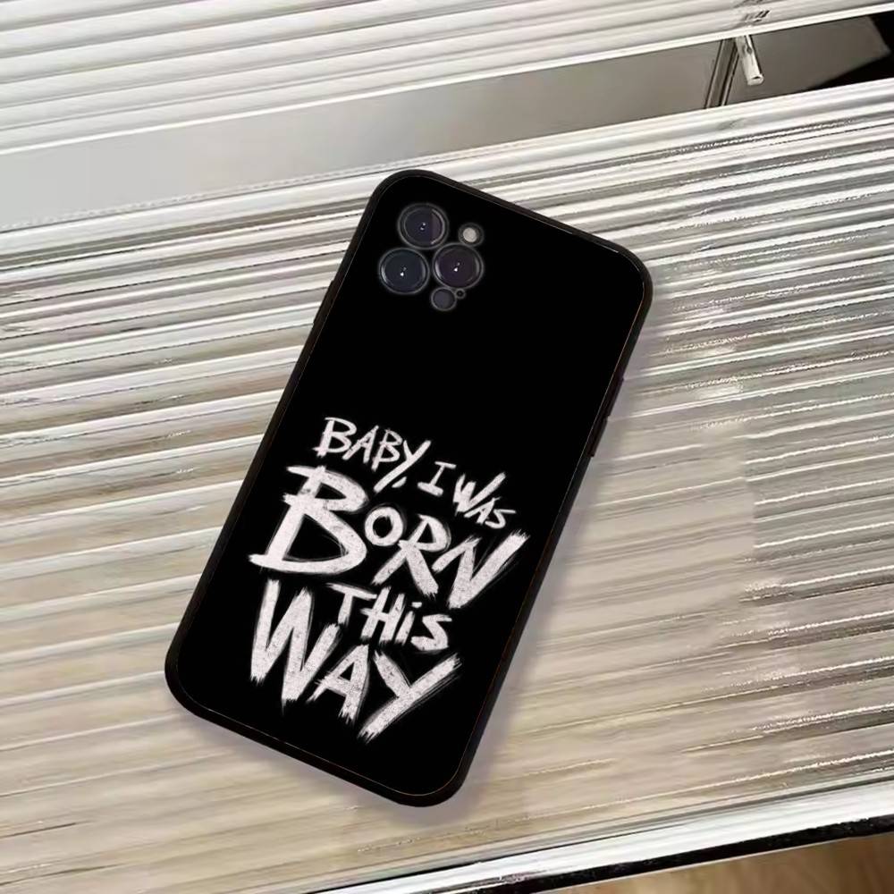 S-Singer L-Lady Gaga Phone Case For iPhone 17,16,15,14,13,12,11 Plus,Pro Max,XS,Soft Black Cover
