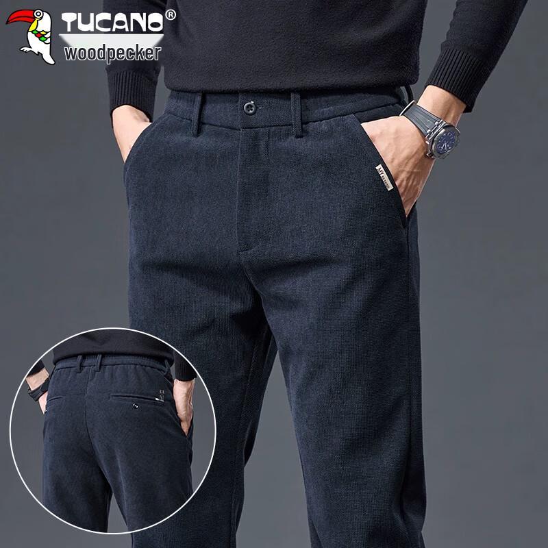 

TUCANO Men s Boa Fleece Straight-Leg Casual Business Trousers 31