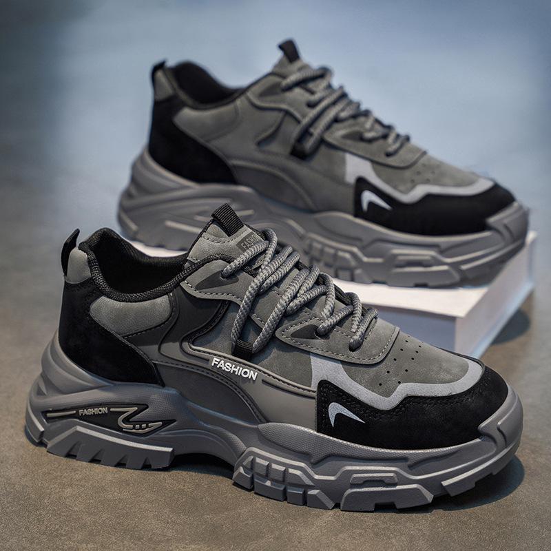 Men Thick Sole Non Slip Running Sneakers, Student Daily Athletic Sports Shoes