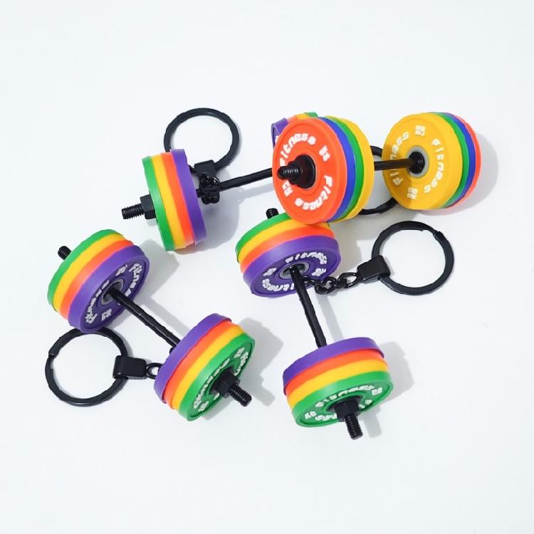 Fitness Enthusiast Gift Removable Rubber Dumbbell Keychain Gym Inspired Travel Accessory Modern Bag Ornament