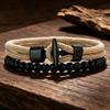 New 2Pcs Men Bracelet Set Premium Selected 4mm Cord Multiple Colors And Sizes Available Casual Street Versatile Wrist Accessory