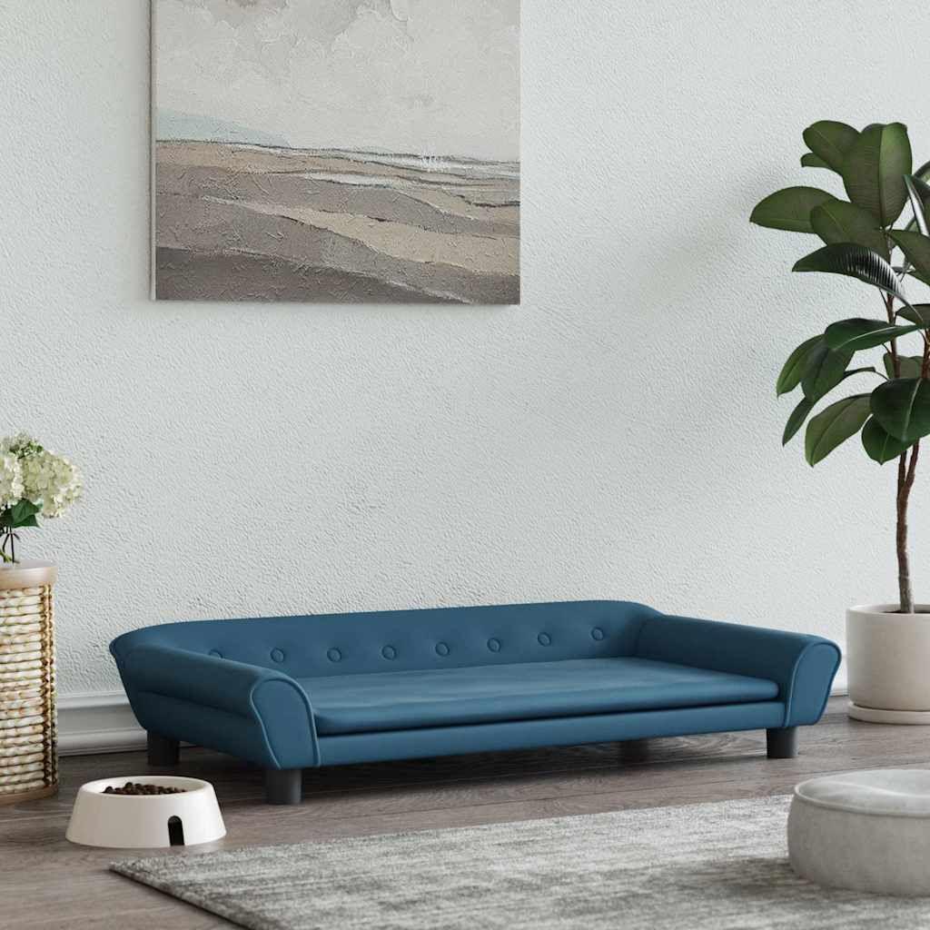vidaXL Dog Bed Blue 100x50x21 cm Velvet