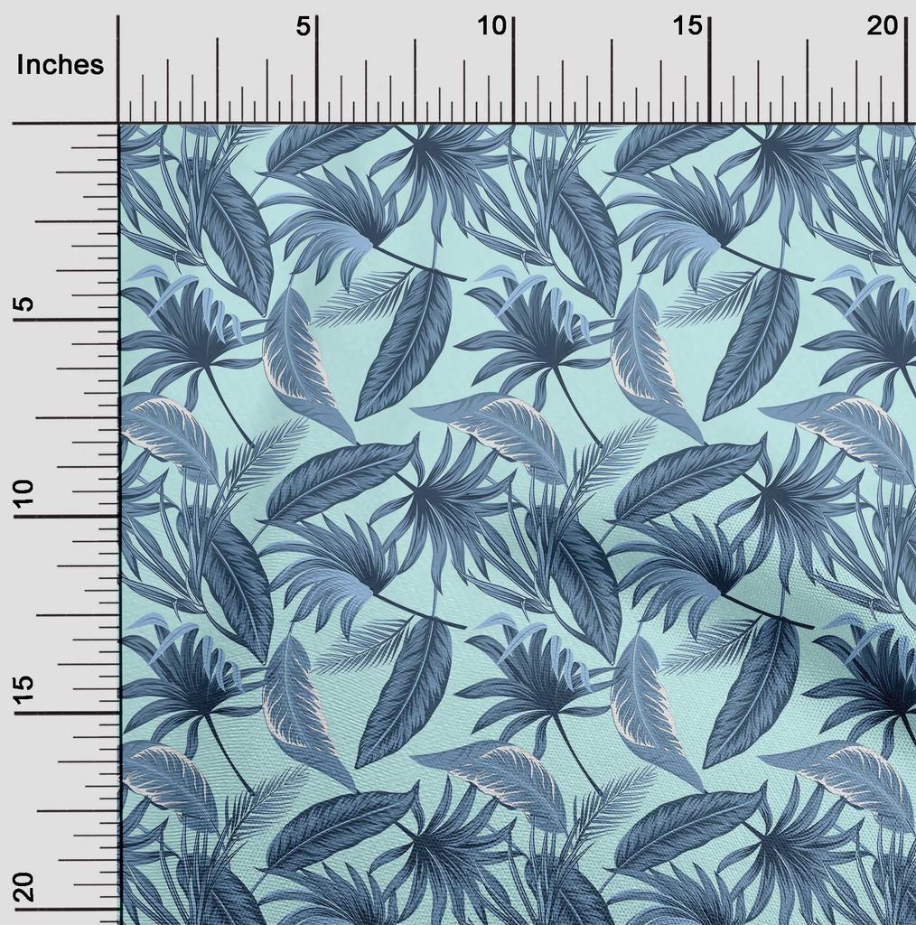 oneOone Cotton Flex Aqua Blue Fabric Ocean Underwater Life Quilting Supplies Print Sewing Fabric By The Yard 40 Inch