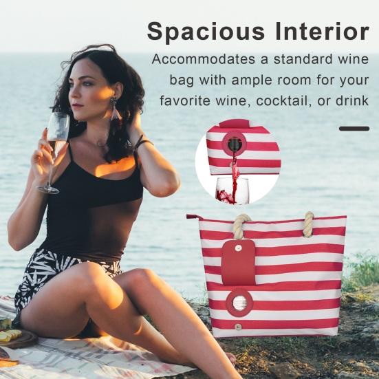 

Большая сумка для вина с герметичными отделениями. Просторный интерьер. Винные коктейли. Пляжный пикник. Кемпинг. Креативный холщовый переносчик для вина. красный