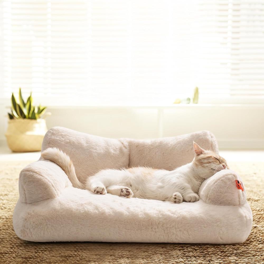 Pet Couch Bed, Washable Cat Beds for Medium Small Dogs & Cats up to 25 lbs, Dog Beds with Non-Slip Bottom, Soft Puppy Sofa Beds