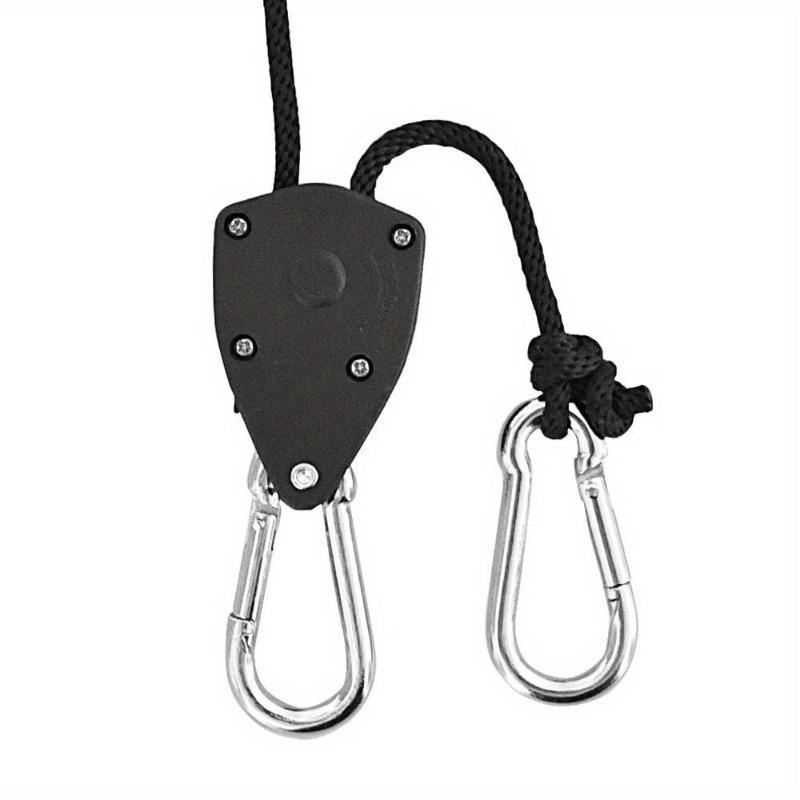 2-Pack Heavy-Duty Ratchet Pulley Clamps, 150 Lb Load Capacity, 1/8" Lifting Lanyard, Durable Plastic Material, Secure Lifting Tent Accessories