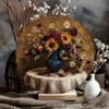 Vintage Floral Vase Metal Tin Sign Wall Art for Home Decor