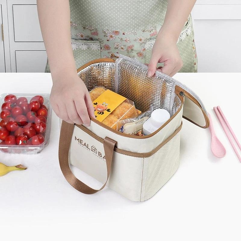 Portable lunch bag food insulated box Waterproof shoulder strap insulated box, hand-held lunch box bag,Aluminum Foil Thickened