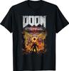Doom Eternal Gold Cover Art Scene Distressed Video Game T-Shirt