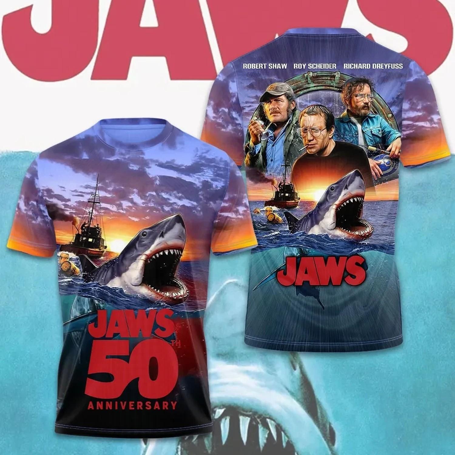 Jaws 50th Anniversary 3D Apparel 3D T-shirt All size XL