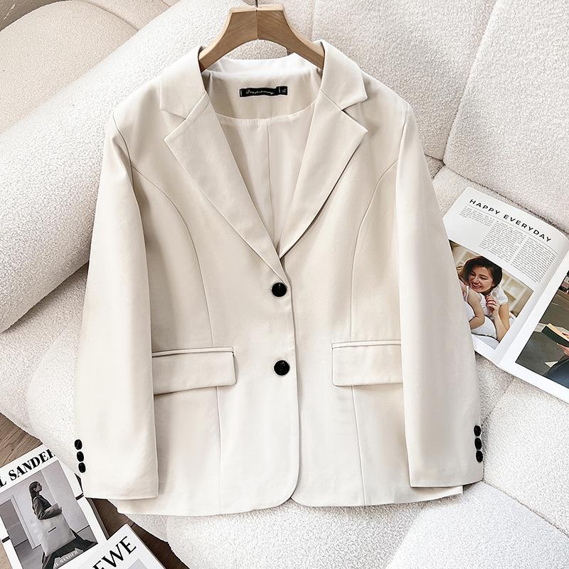 

Elegant Plus Size Rice White Suit for Women – New 2026 Spring Collection XL (120-140 Jin)