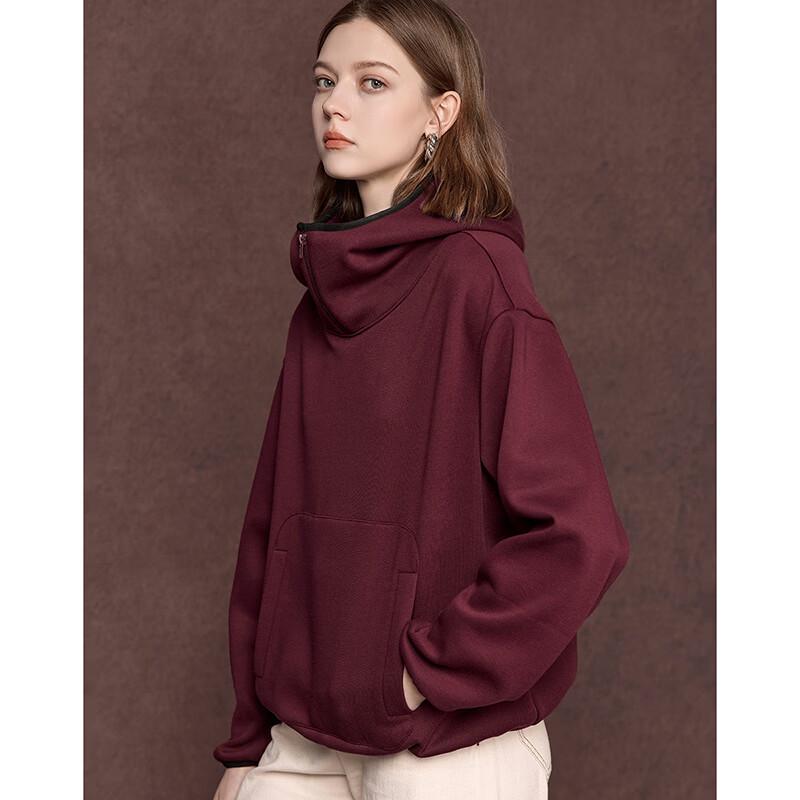Wudao Color-Block Fleece-Lined Half-Zip Hoodie