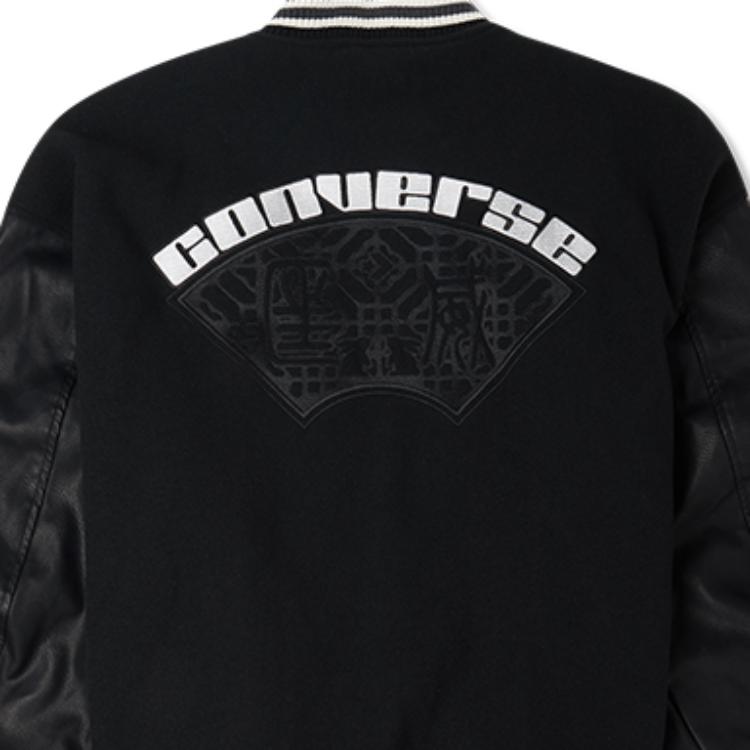 Converse CNY Baseball Jerseys Men's Black Baseball Collar Moderate Straight Fit 10025502-A02