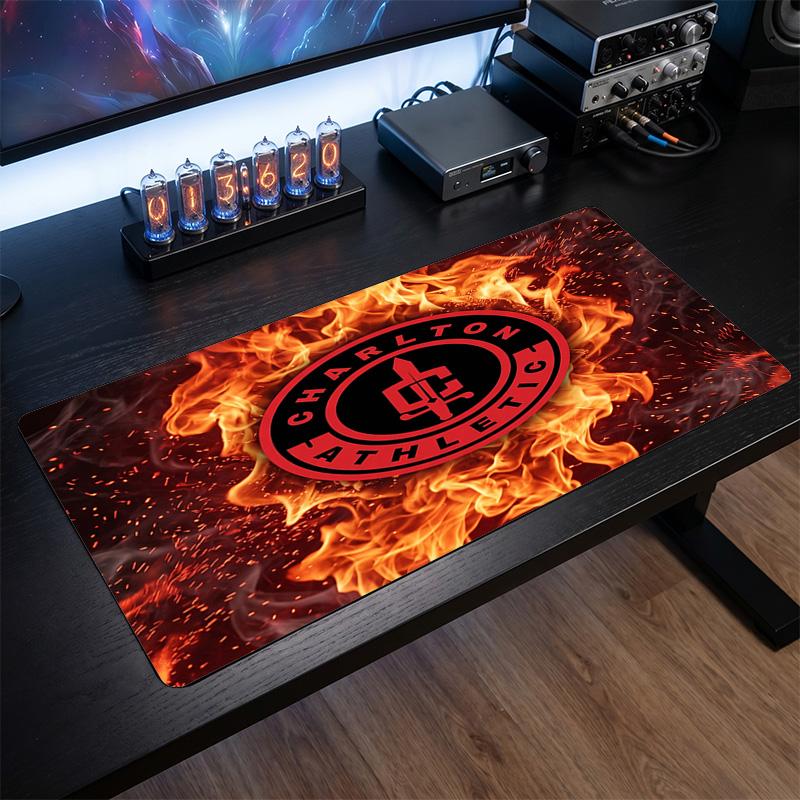 Charlton Athletic FC Theme Pattern Mouse Pad, Soccer Logo Design XXL Gaming Desk Mat Non-Slip Computer Mouse Pad