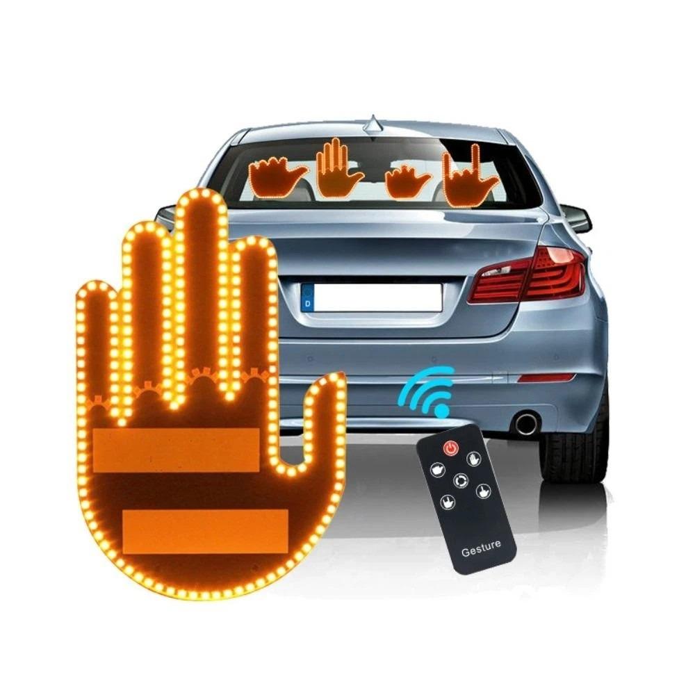 Remote Control Hand Lamp Funny Finger Car Decoration Panel Luminous Panel Car Accessories