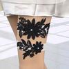 1 Pair Elegant Embroidery Lace White Garters Faux Pearls Decor Wedding Garters Bride Elasticity Lace Garters