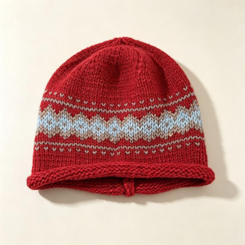 Fair Island jacquard crimped knitted cold hat women's autumn and winter warm fashion versatile face small wool pile hat