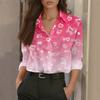 Women's Shirt Blouse Print Button Long Sleeve Casual Basic Shirt Collar Regular Top